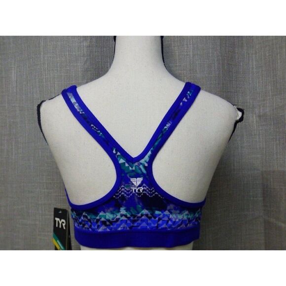 TYR Women's Emerald Lake Racerback Bikini Top, Size L (10/12); Velvet/Turquoise - Picture 6 of 12